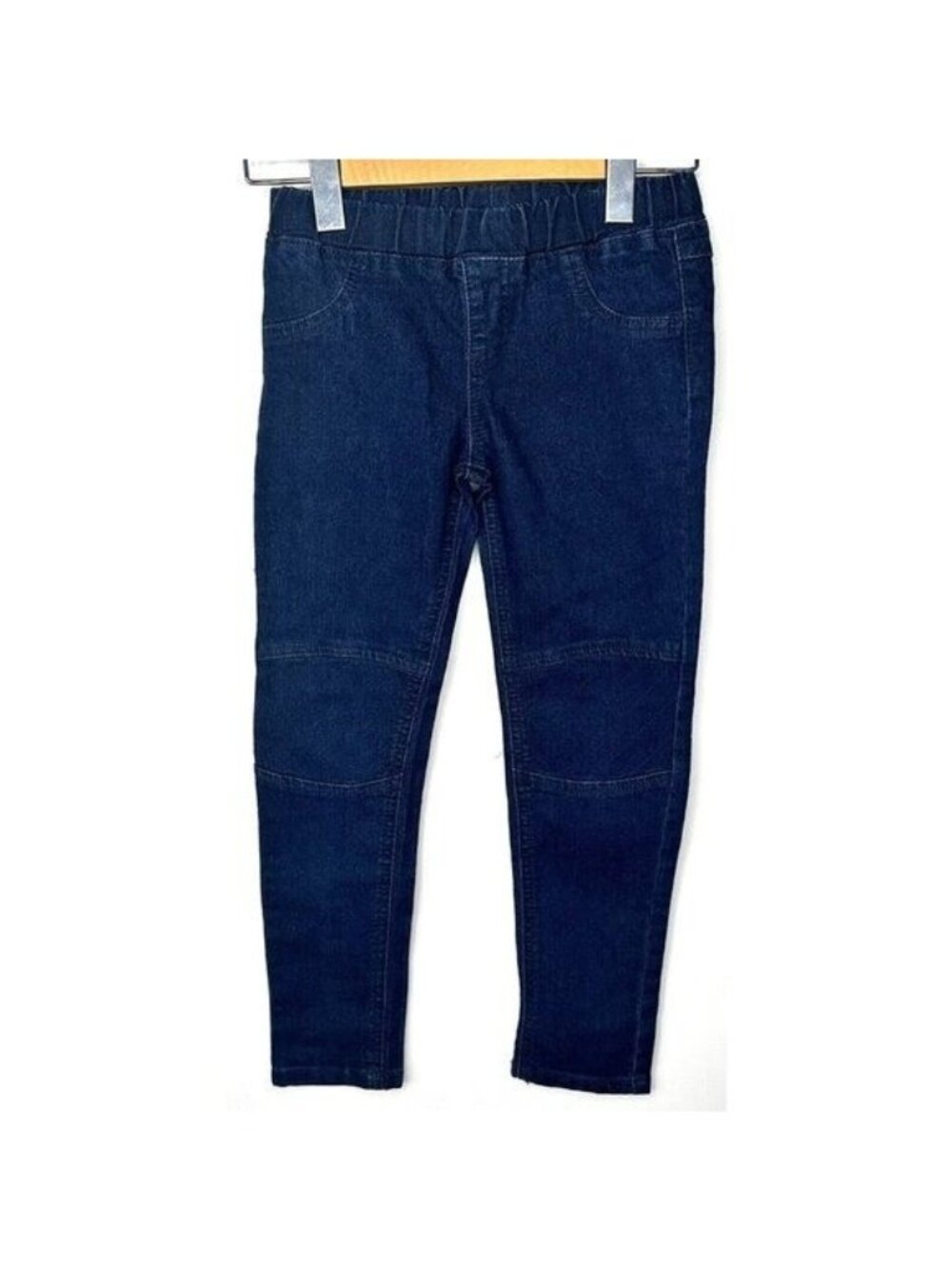Pumpkin Patch Jeggings Girls 7 Blue Moto Stretch Denim Pull On Elastic Waist
